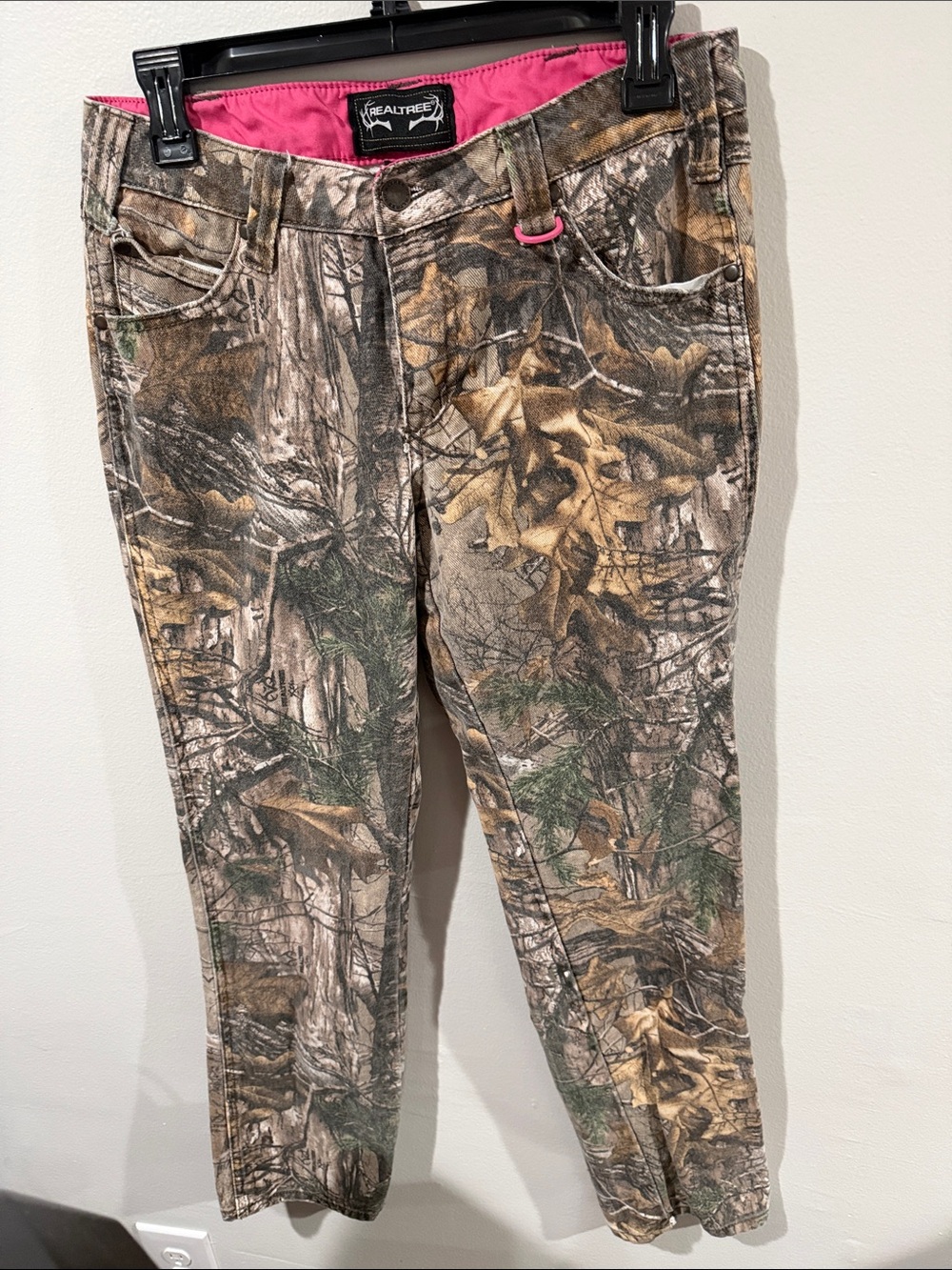 Realtree Girls Camo Jeans with Pink Waistband Accent